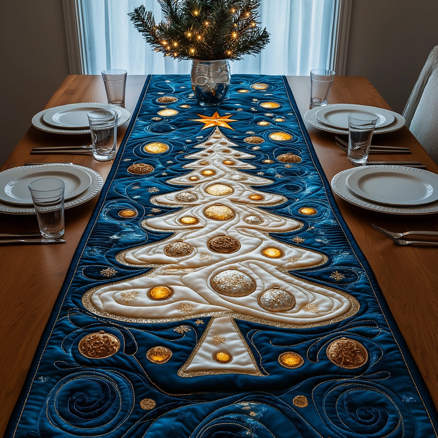 Evergreen Quilted Table Runner GFTOYC596