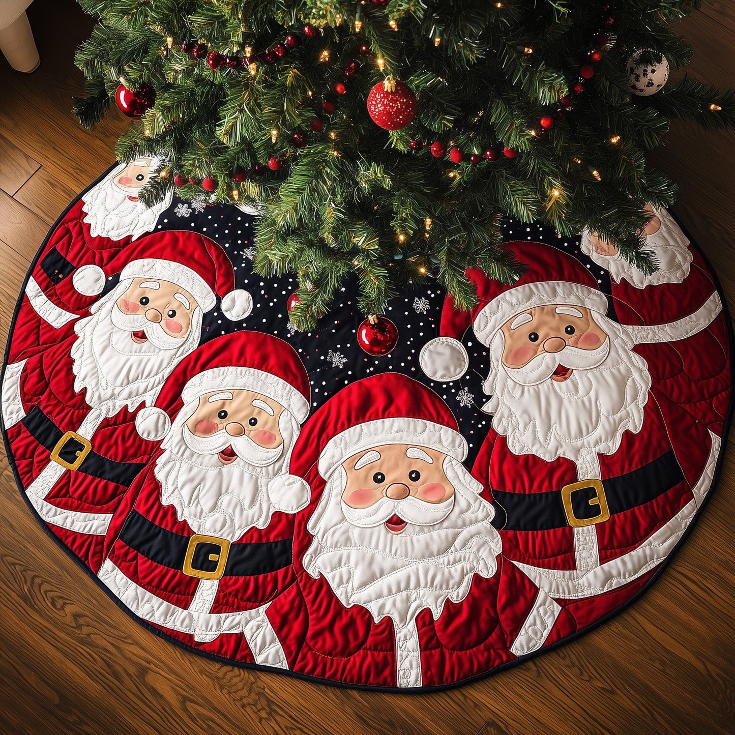 Joyful Santa Quilted Tree Skirt GFTOYC620