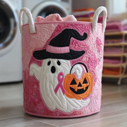 Breast Cancer Halloween Quilted Laundry Basket GFTOYC63