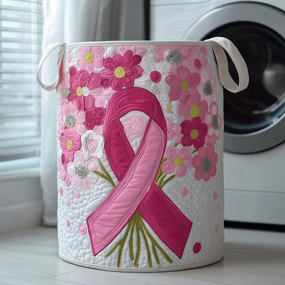 Breast Cancer Quilted Laundry Basket GFTOYC64