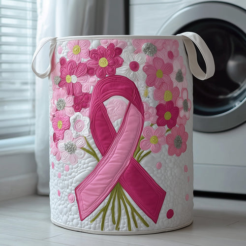 Breast Cancer Quilted Laundry Basket GFTOYC64