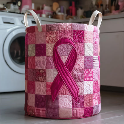 Breast Cancer Quilted Laundry Basket GFTOYC65