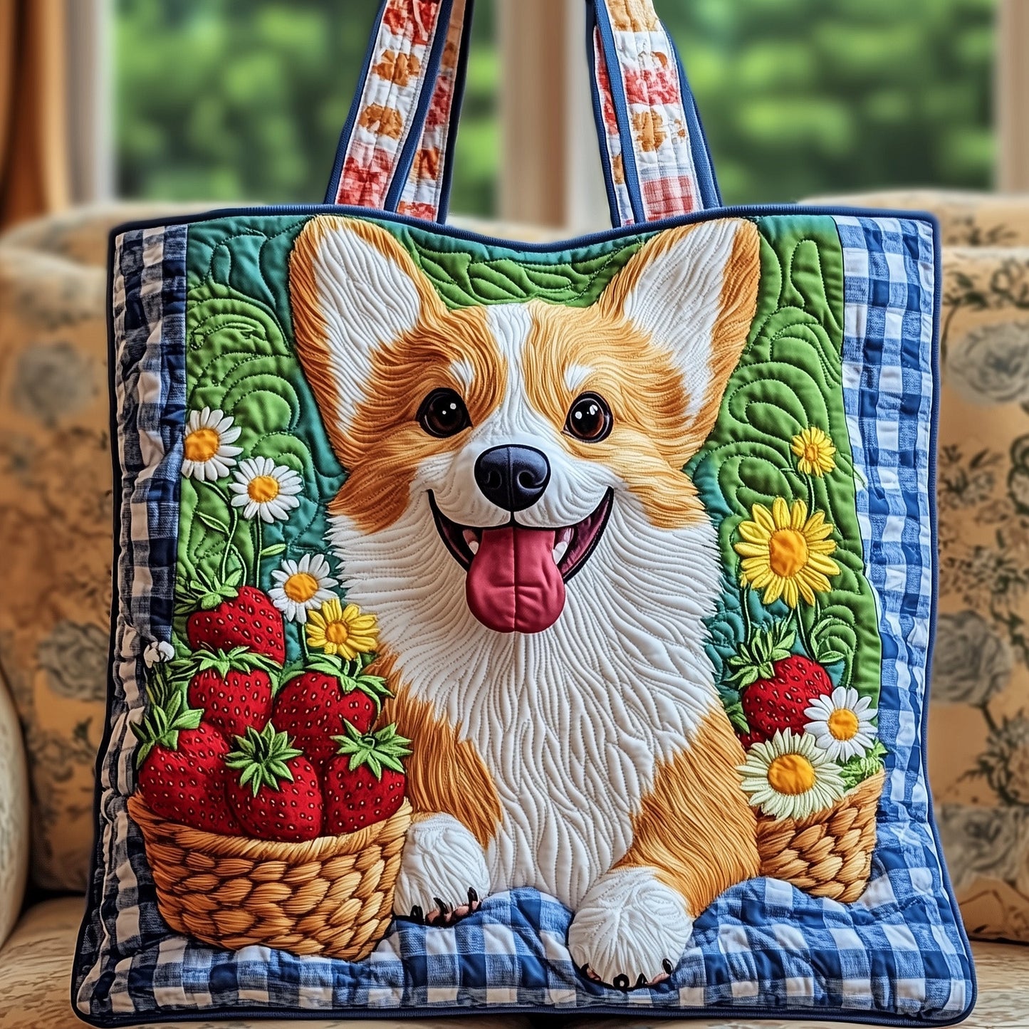 Picnic Corgi Quilted Tote Bag GFTOYC663