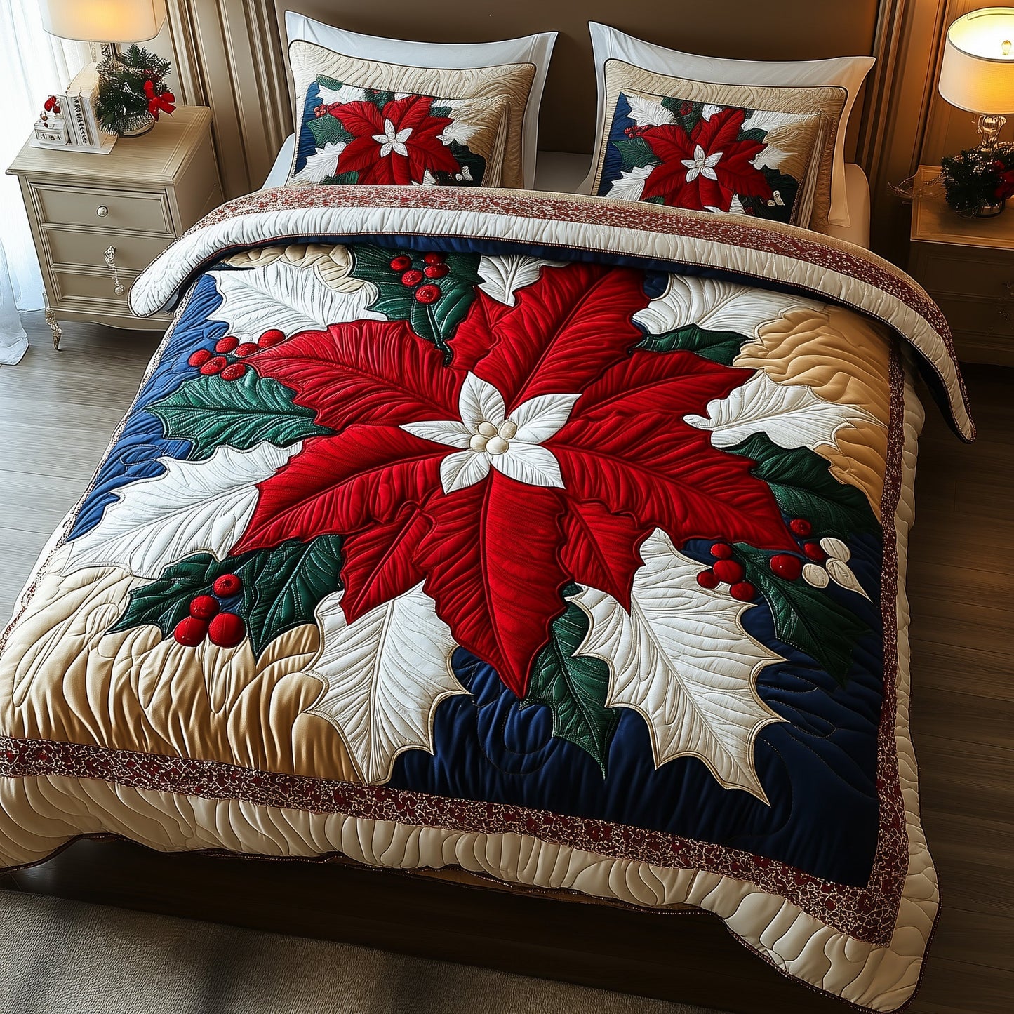 Elegant Poinsettia Duvet Cover Set GFTOYC681