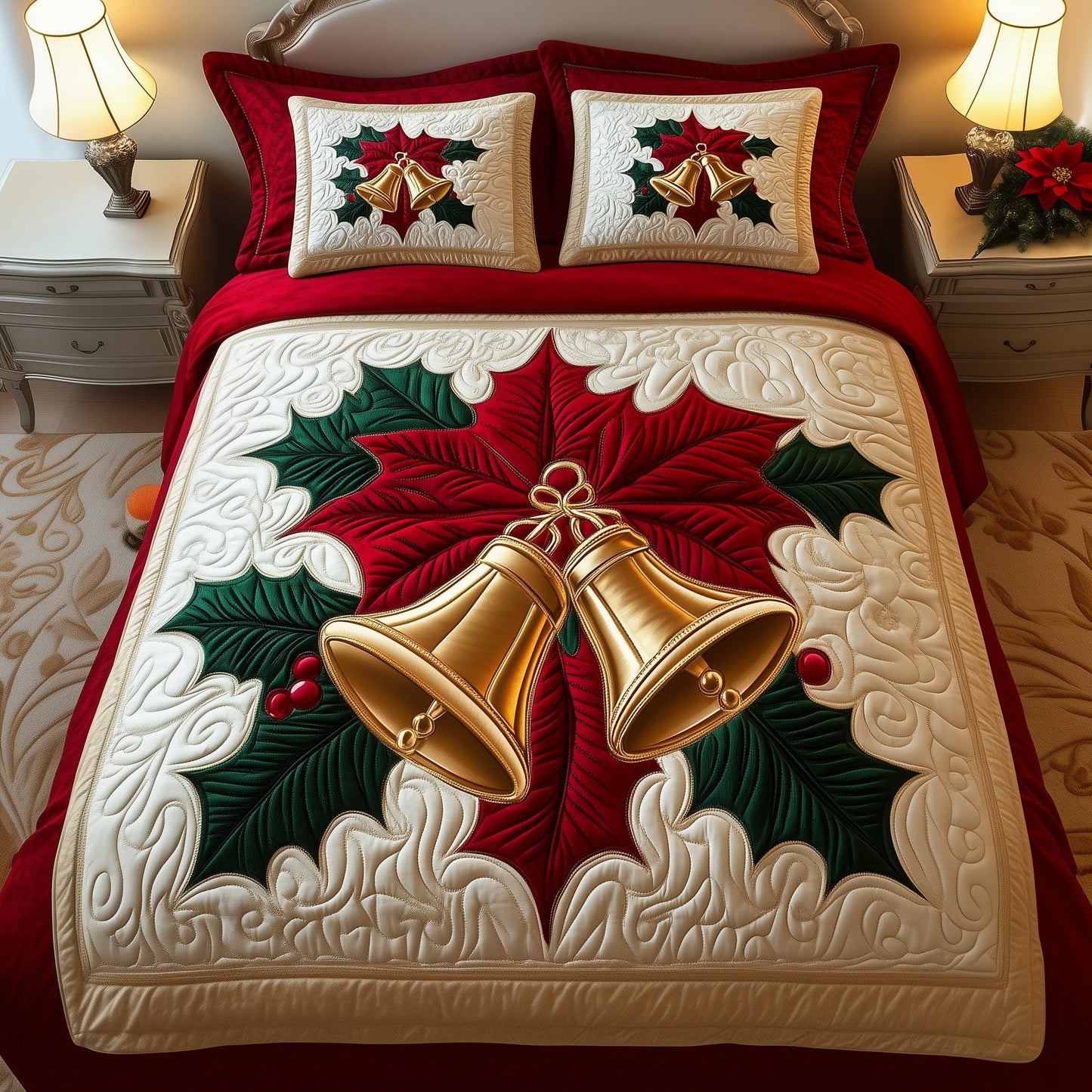 Elegant Poinsettia Duvet Cover Set GFTOYC682