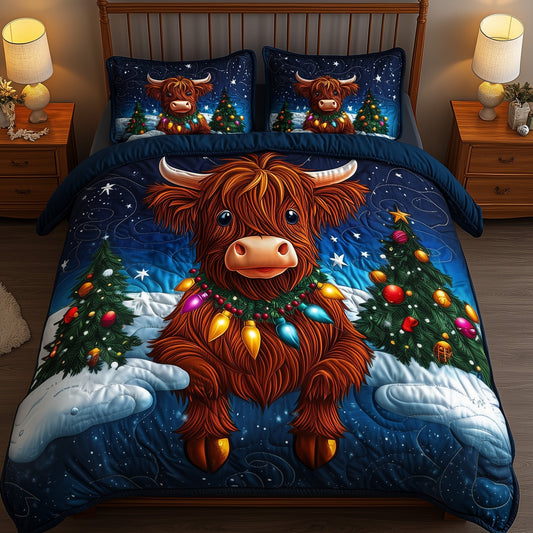Christmas Highland Cow Duvet Cover Set GFTOYC693