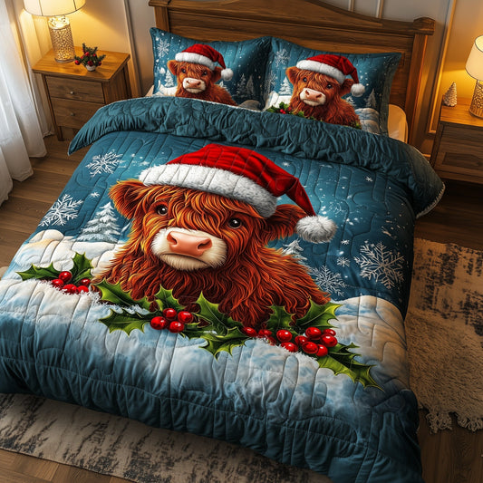 Christmas Highland Cow Duvet Cover Set GFTOYC694