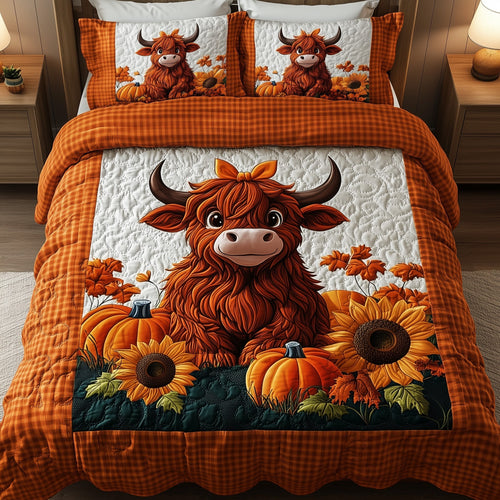 Autumn Highland Cow Duvet Cover Set GFTOYC696