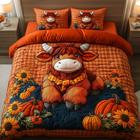 Autumn Highland Cow Duvet Cover Set GFTOYC697