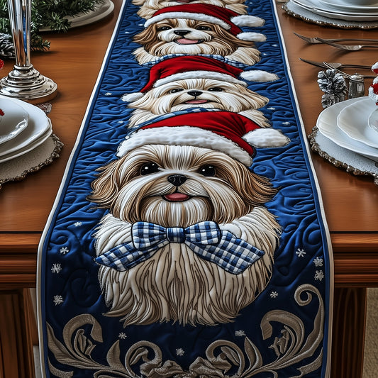 Christmas Shih Tzu Quilted Table Runner GFTOYC713