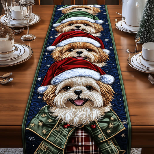 Christmas Shih Tzu Quilted Table Runner GFTOYC714