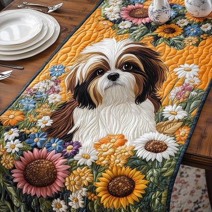 Sunflower Shih Tzu Quilted Table Runner GFTOYC716