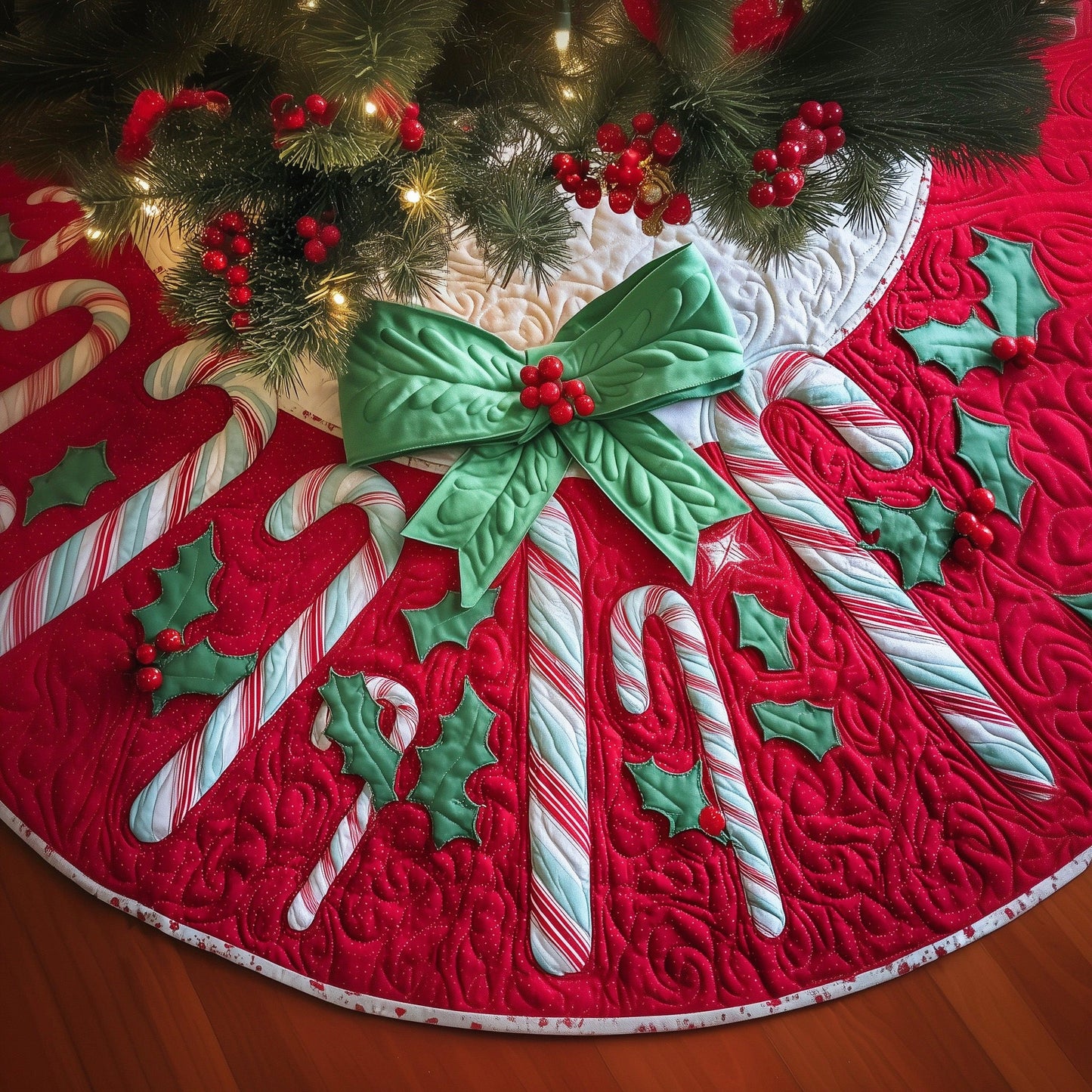 Candy Bow Quilted Tree Skirt GFTOYC726