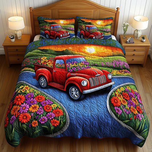 Truck Flower Meadow Duvet Cover Set GFTOYC741