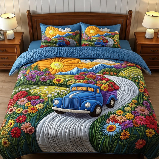 Truck Flower Meadow Duvet Cover Set GFTOYC743