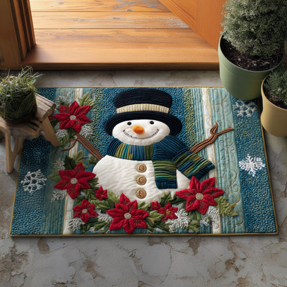 Poinsettia Snowman Doormat GFTOYC756