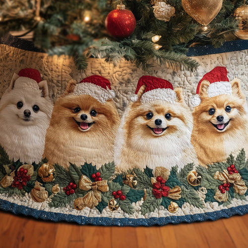 Pomeranian Quilted Tree Skirt GFTOYC777