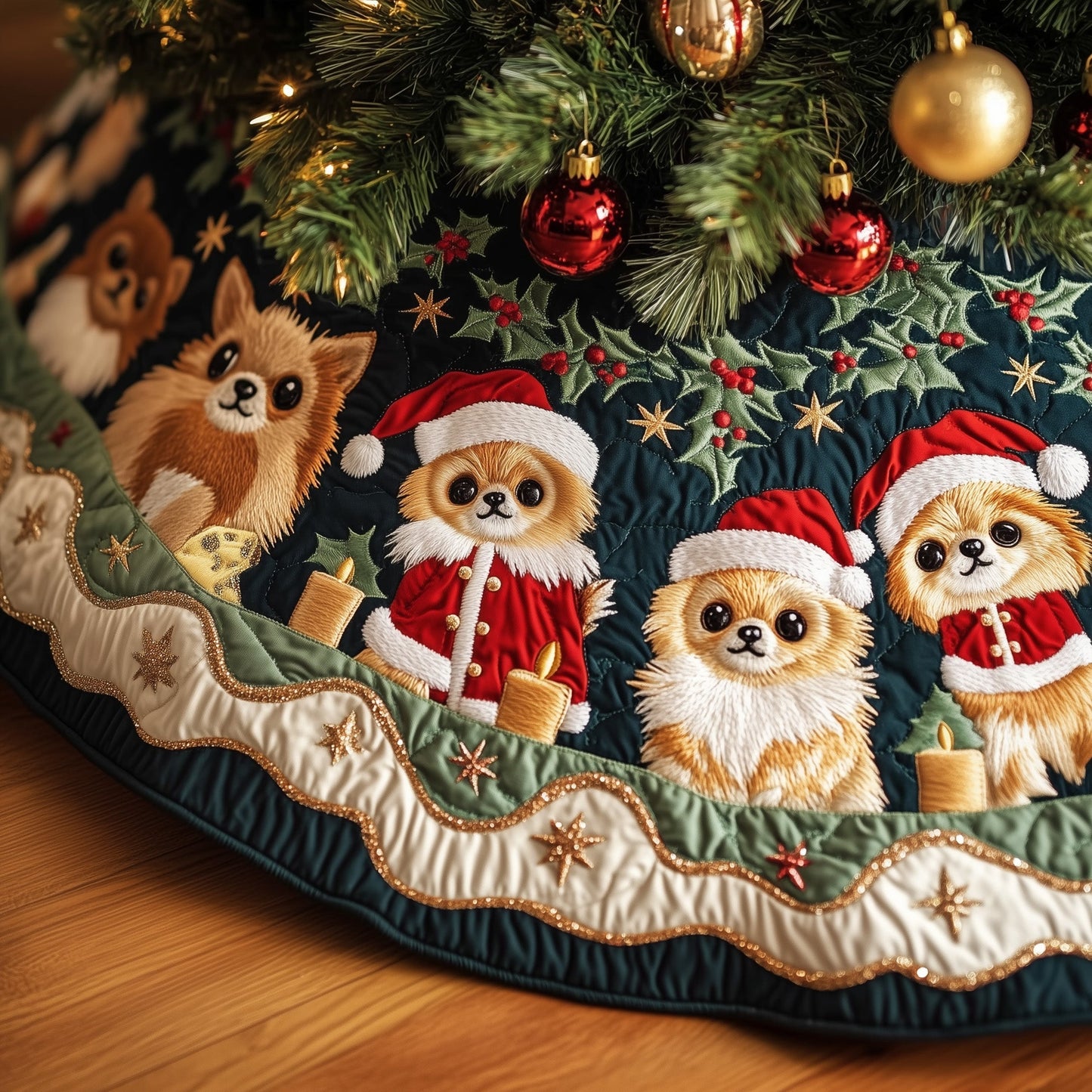 Pomeranian Quilted Tree Skirt GFTOYC780