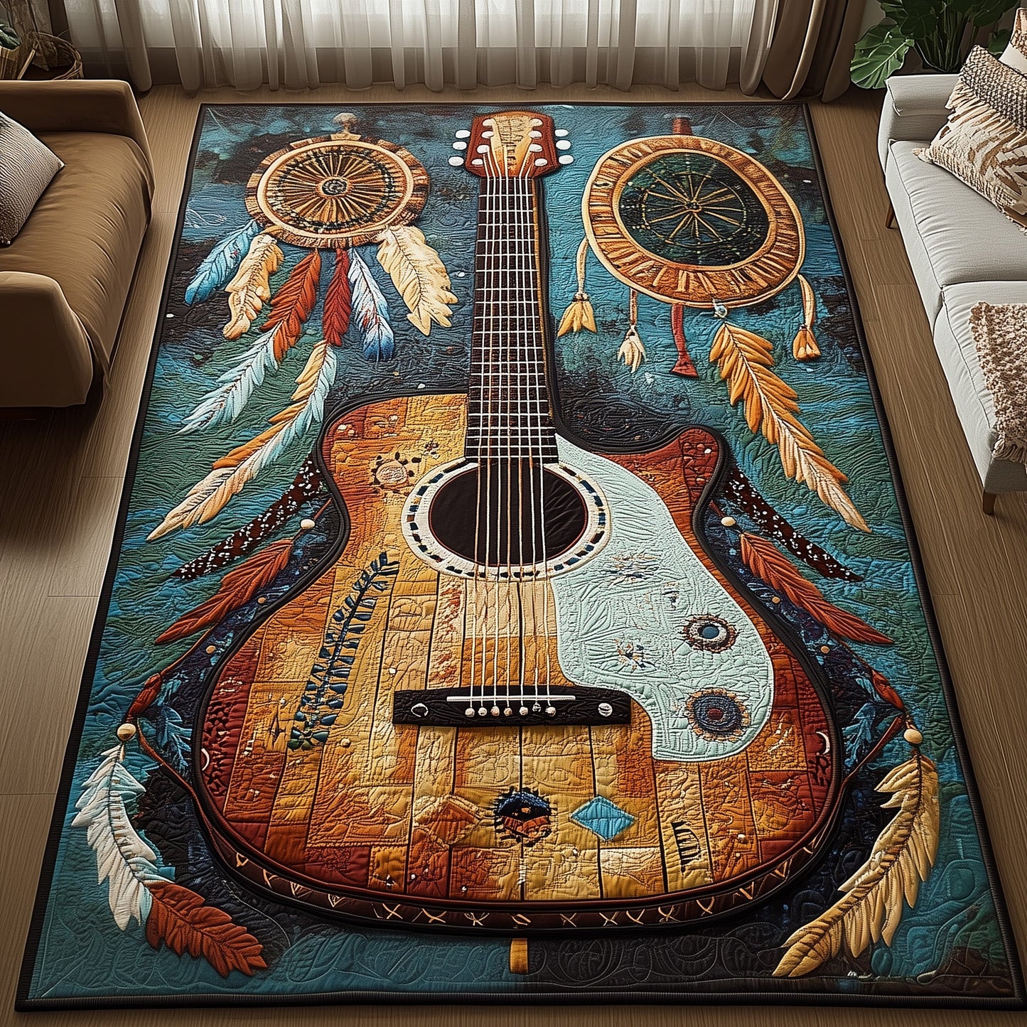 Boho Guitars Area Rug GFTOYC789
