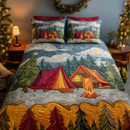 Camping Tent 3-Piece Quilted Bedding Set GFTOYC78