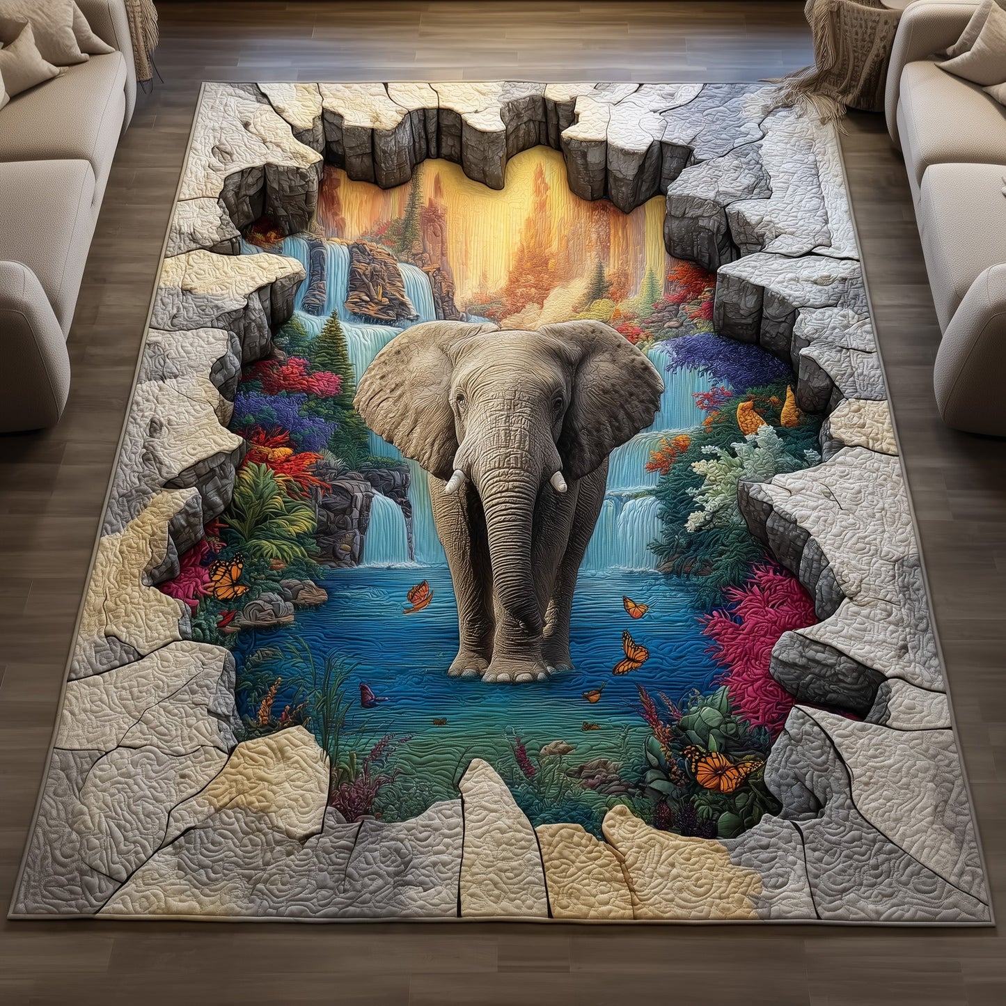 Nature Elephant Area Rug GFTOYC817