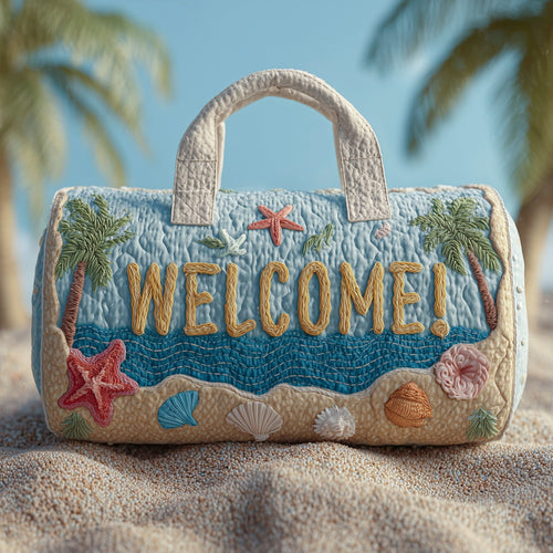 Tropical Beach Quilted Duffle Bag GFTOYC83