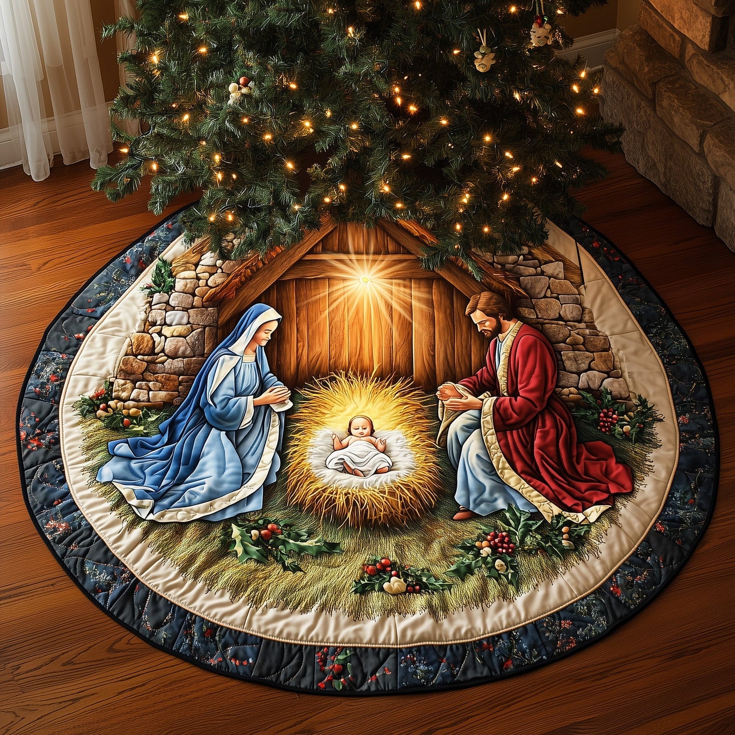 Divine Light Quilted Tree Skirt GFTOYC840