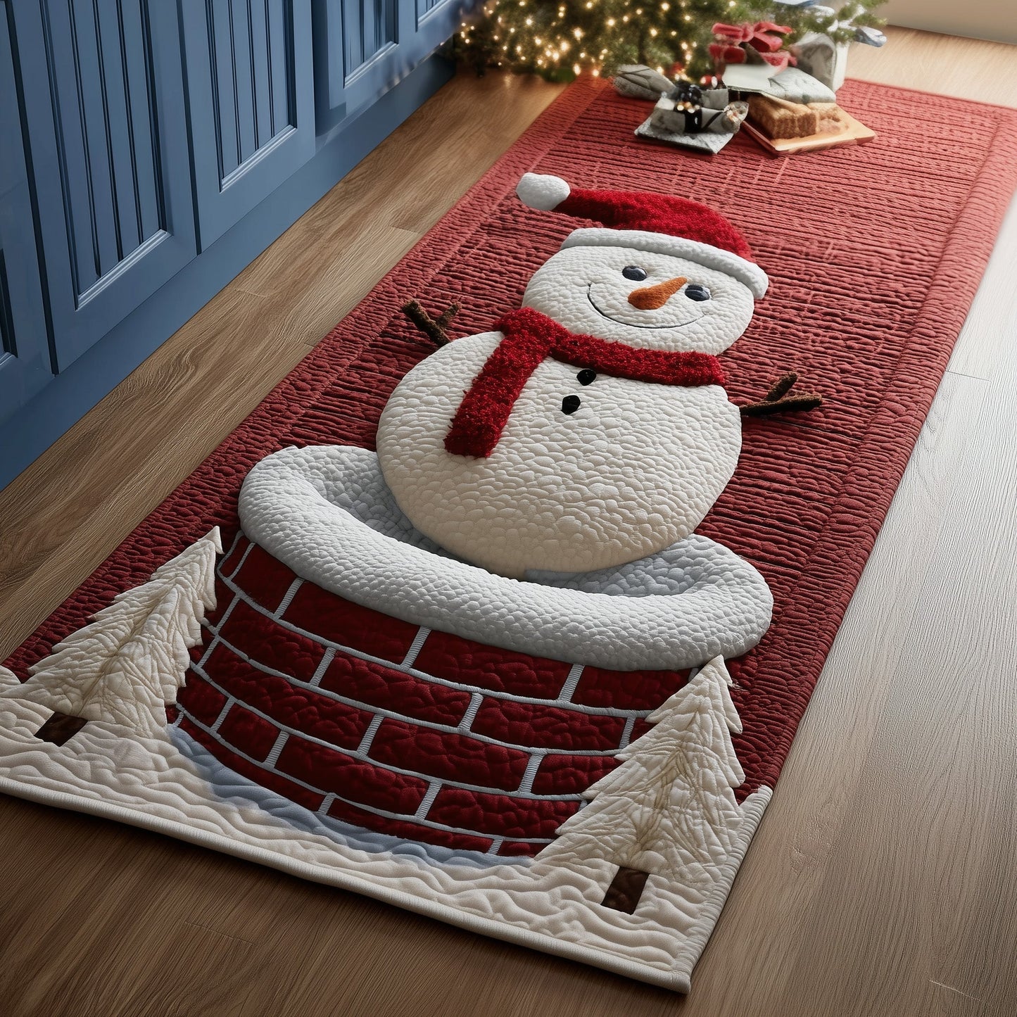 Chimney Snowman Runner Rug GFTOYC876