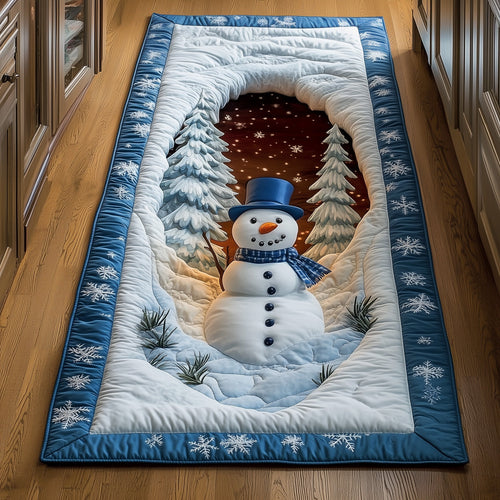 Blue Snowman Runner Rug GFTOYC879