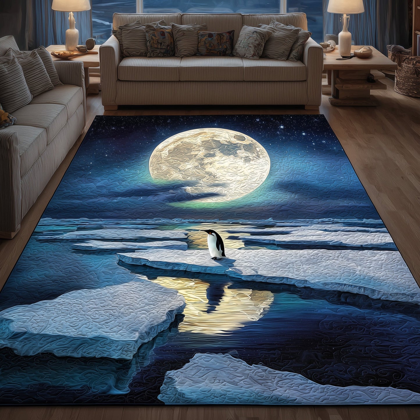 Moonlight Penguin Area Rug GFTOYC894