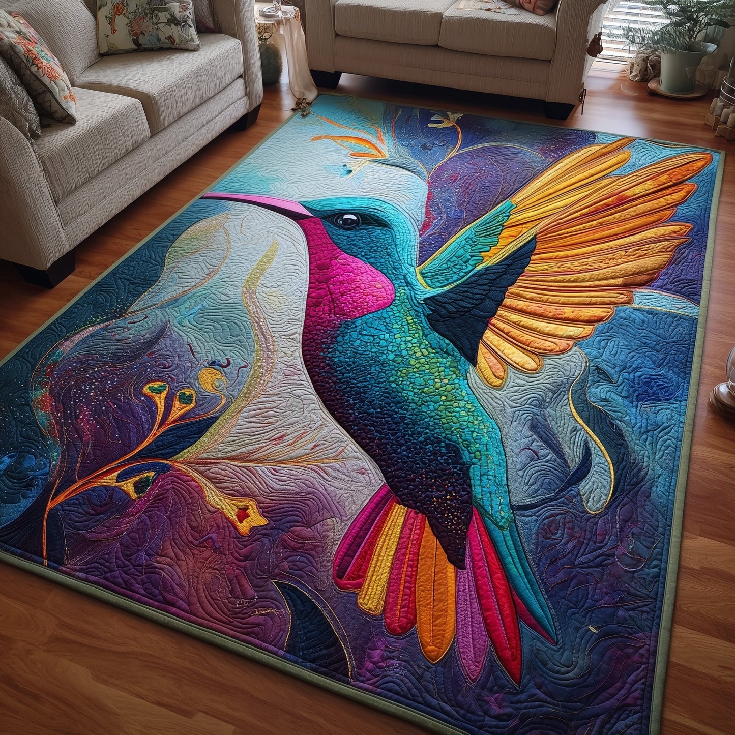 Vibrant Hummingbird Area Rug GFTOYC913