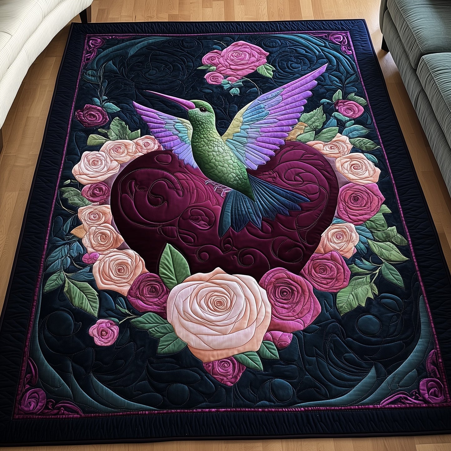Roses Hummingbird Area Rug GFTOYC914