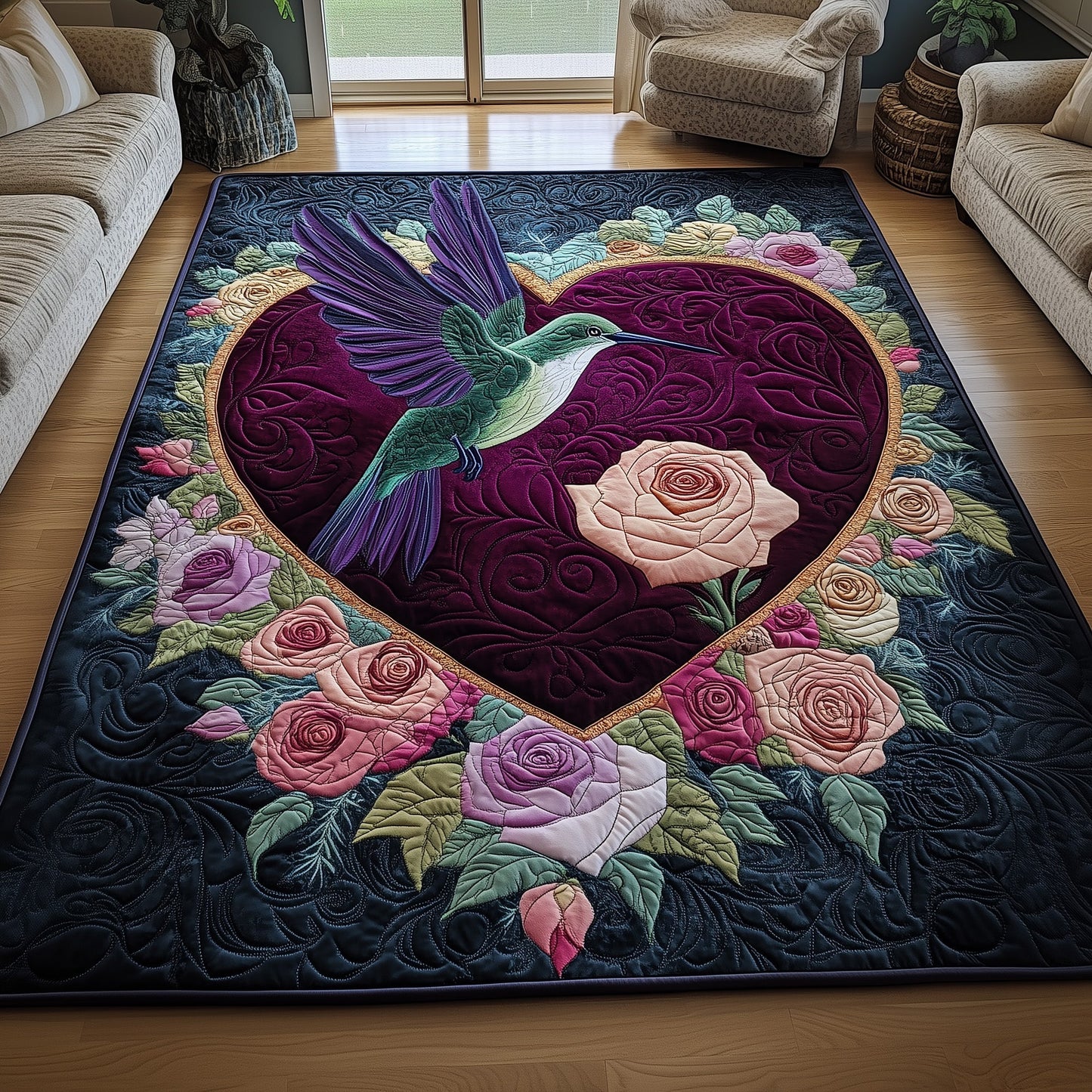 Roses Hummingbird Area Rug GFTOYC915