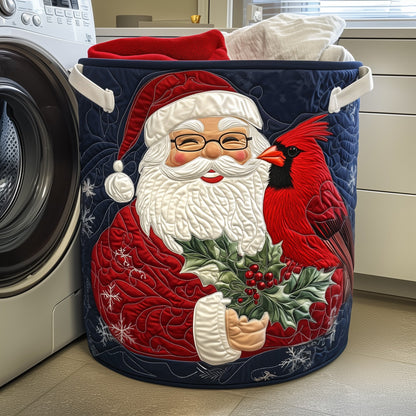 Santa Cardinal Quilted Laundry Basket GFTOYC933