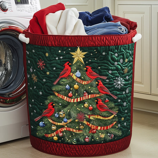 Tree Cardinals Quilted Laundry Basket GFTOYC937