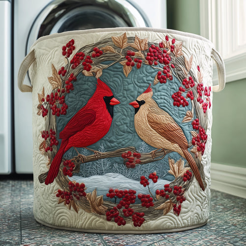 Cardinal Berries Quilted Laundry Basket GFTOYC938