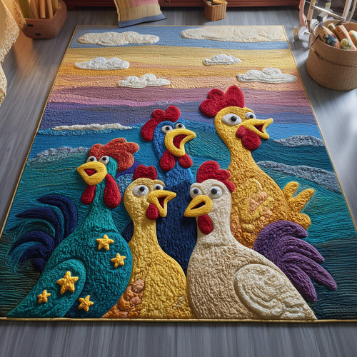 Whimsical Chickens Area Rug GFTOYC975