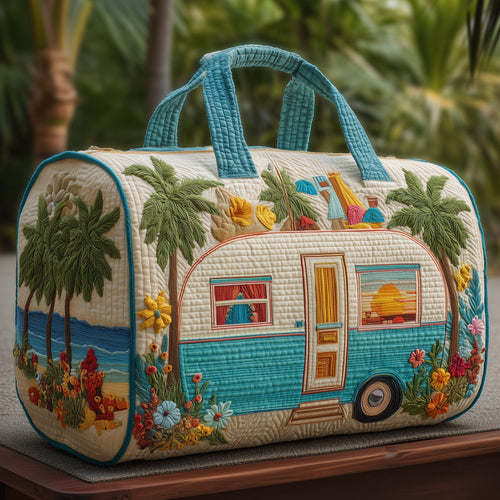 Summer Camping Trailer Quilted Duffle Bag GFTOYC98