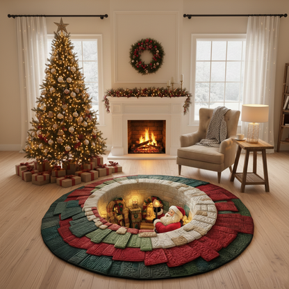 Jolly Santa Quilted Round Mat GFTOMA7399