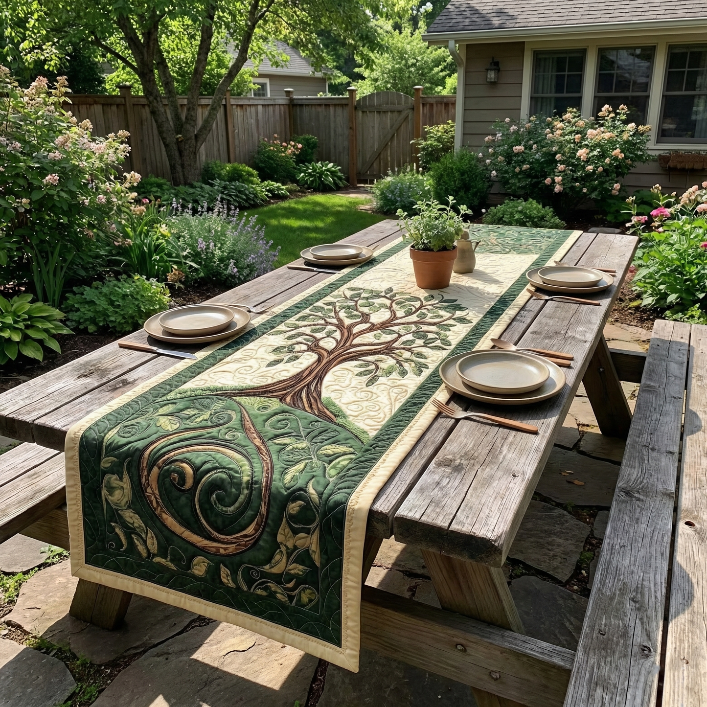 Ancient Celtic Tree Of Life Quilted Table Runner GFTOAB2366