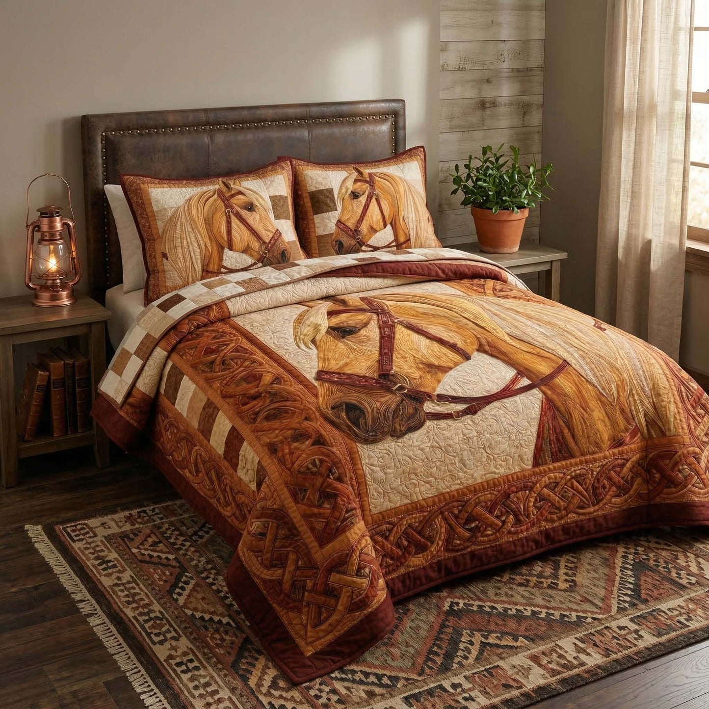Golden Palomino 3-Piece Quilted Bedding Set GFTOQM3540