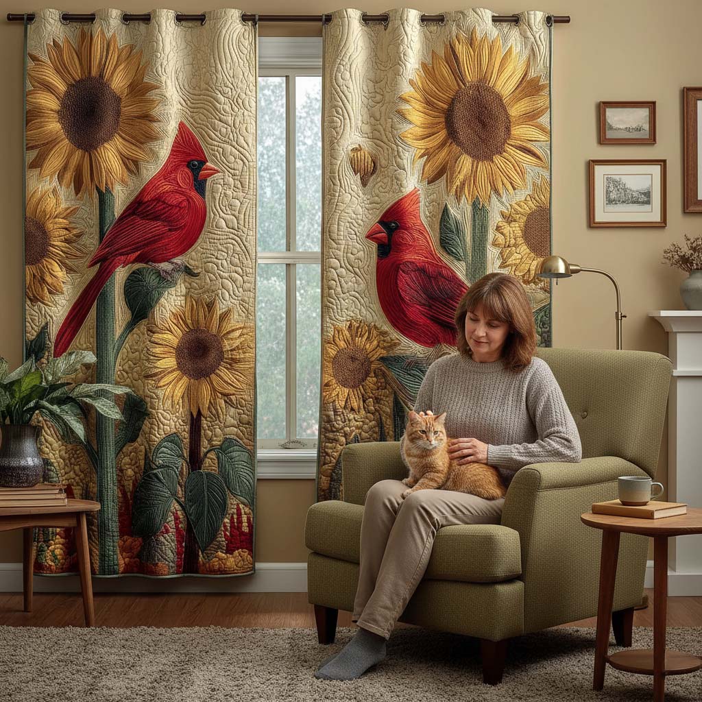 Cardinal Sunflower Quilted Curtains GFTOQM2160