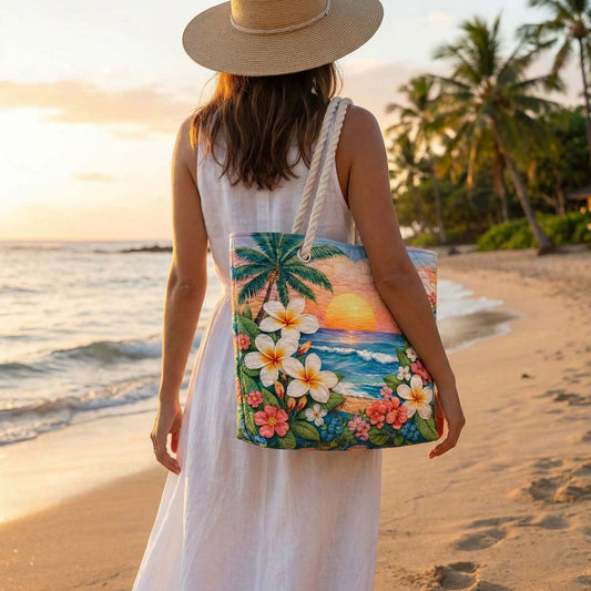Tropical Vibe Quilted Beach Bag GFTOQA1526