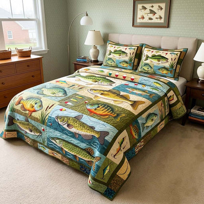 Lake Catch 3-Piece Quilted Bedding Set GFTOQM4483