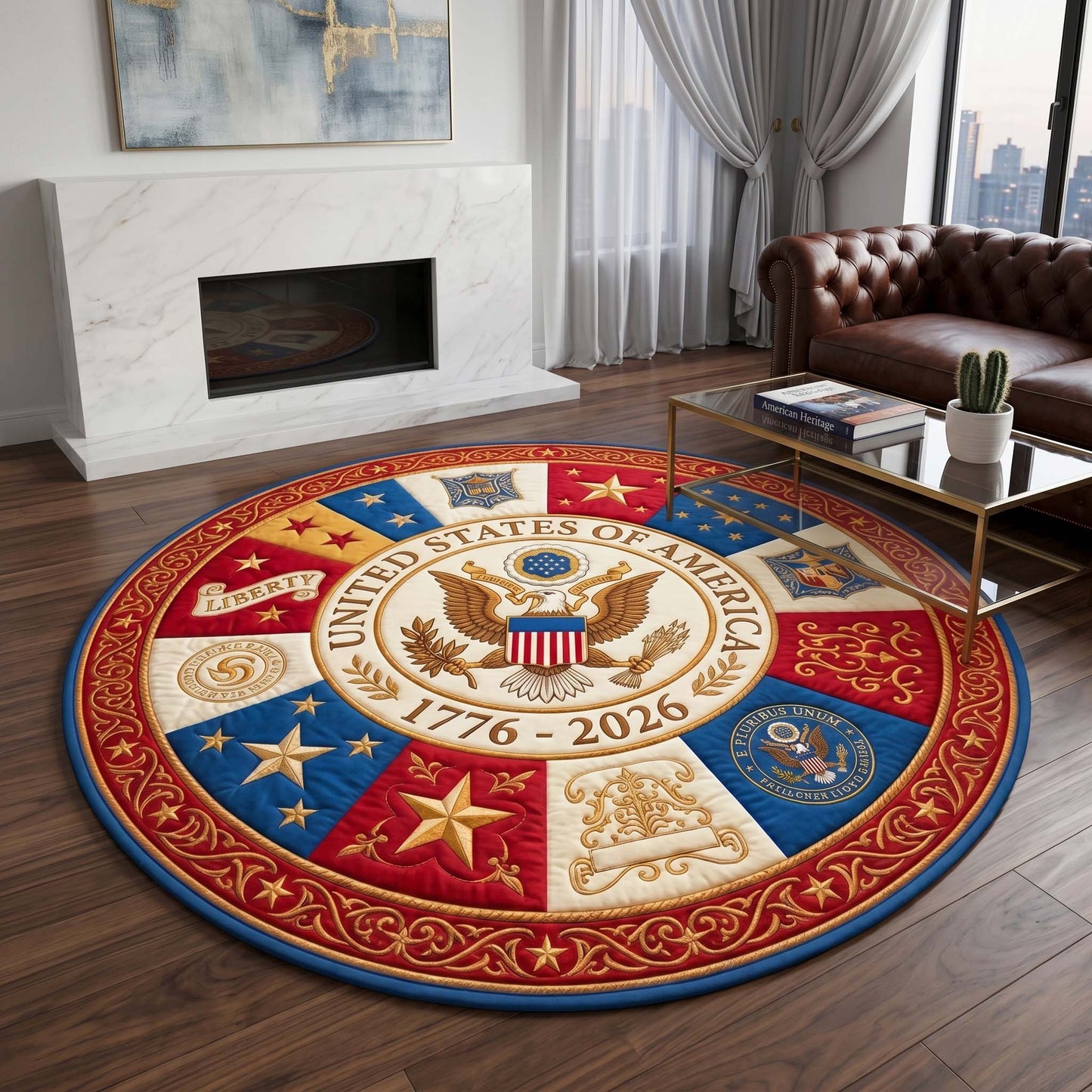 Liberty Eagle Quilted Round Mat GFTOQM4057