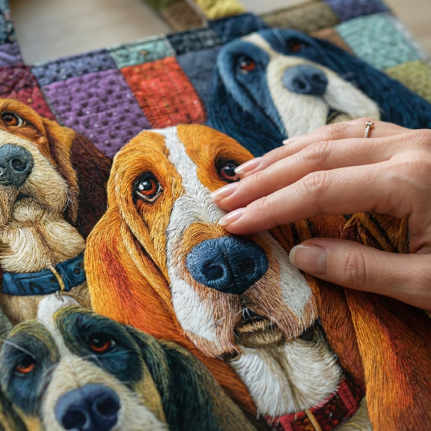 Basset Hound Quilted Tote Bag GFTONT6030