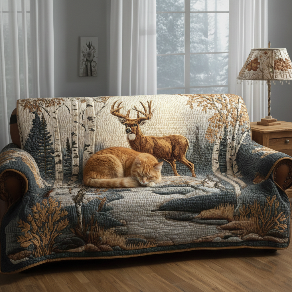 Deer Quilted Sofa Cover GFTOMA6700