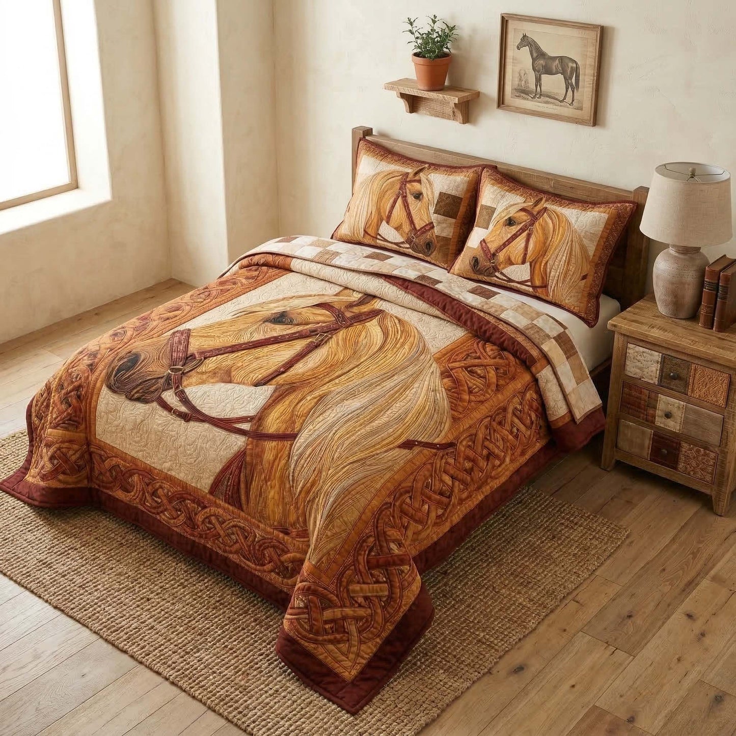 Golden Palomino 3-Piece Quilted Bedding Set GFTOQM3540
