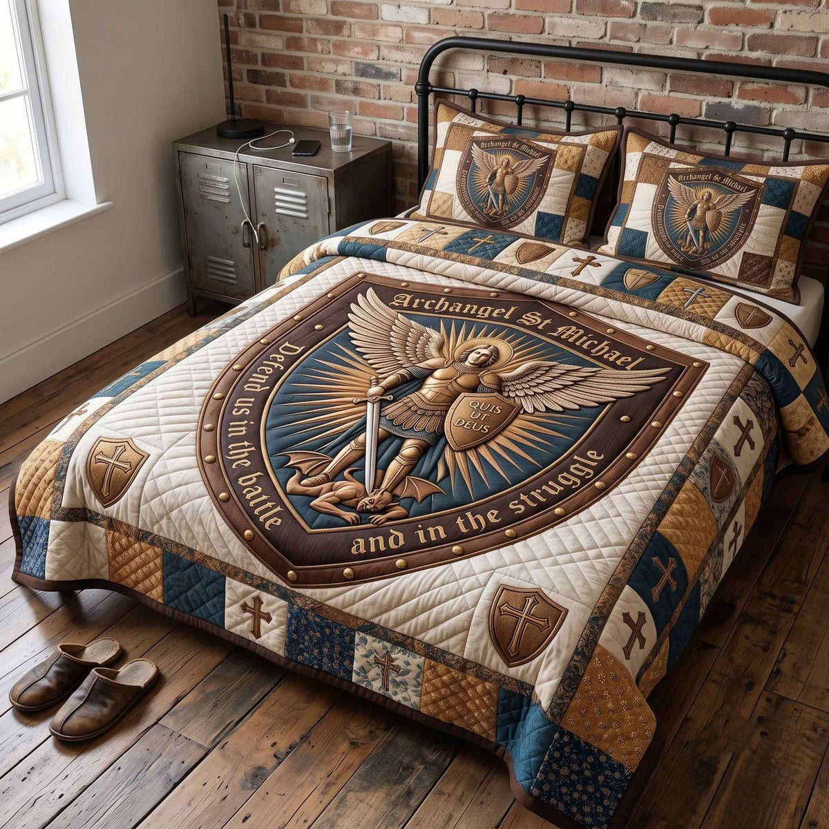 Saint Michael 3-Piece Quilted Bedding Set GFTOTP20434