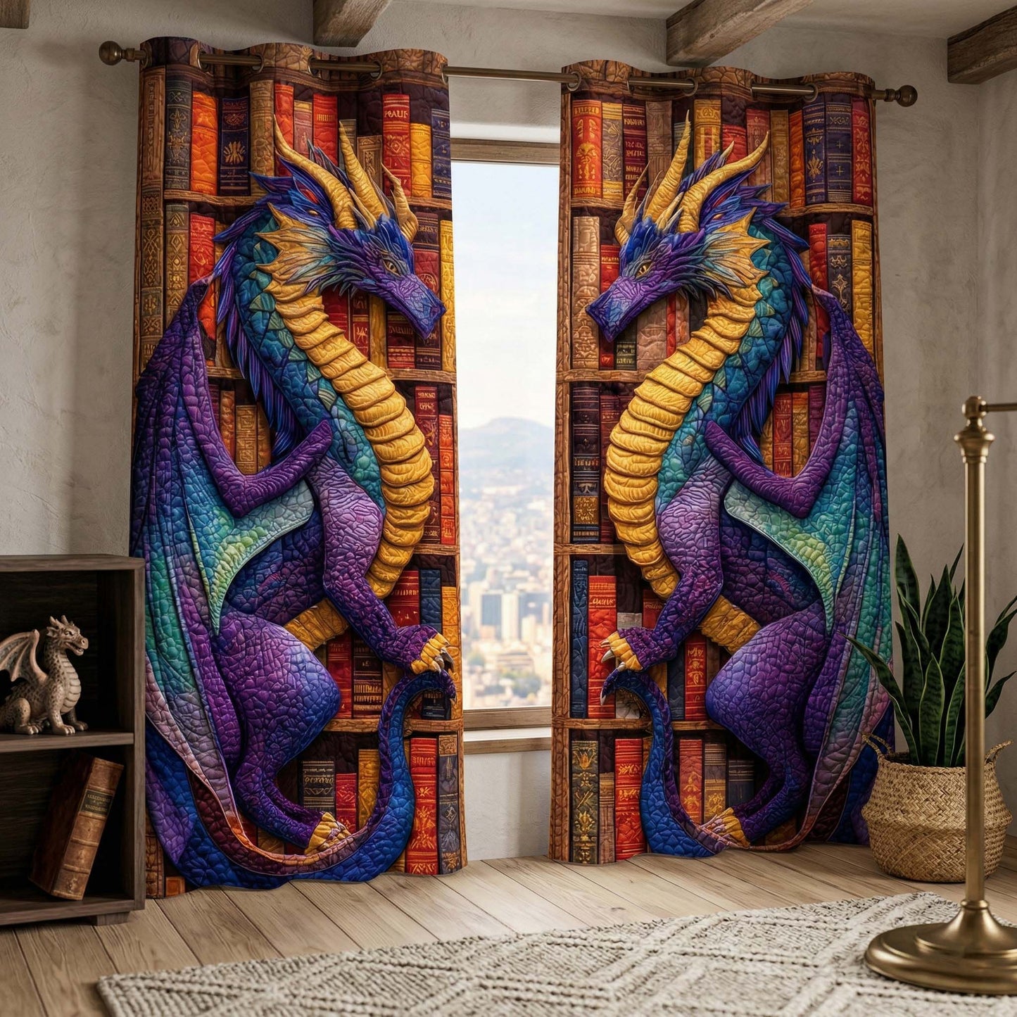 Amethyst Guardian Quilted Curtains GFTOQM3405